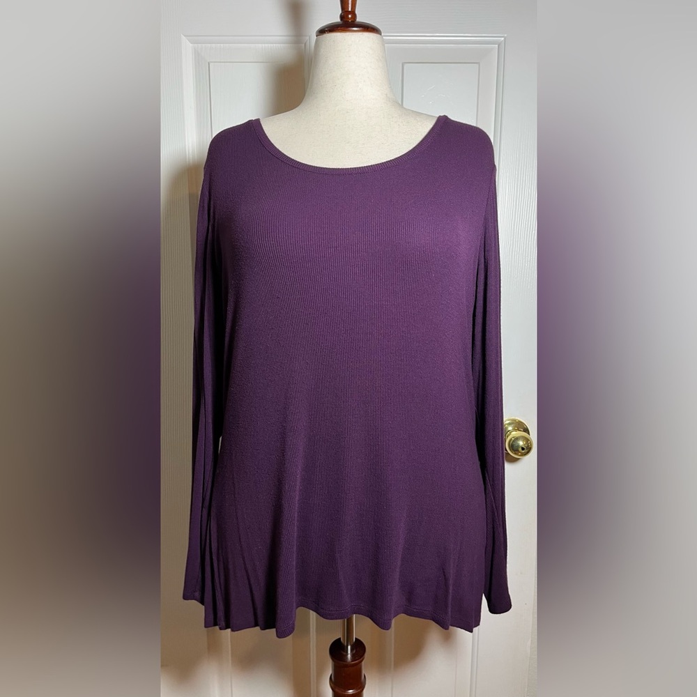 Lane Bryant Deep Purple Ribbed Women’s Top